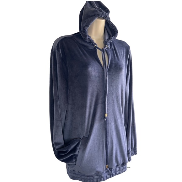 Michael Kors Hooded Velvet Sweatshirt with Pockets Size L – New - Picture 6 of 10